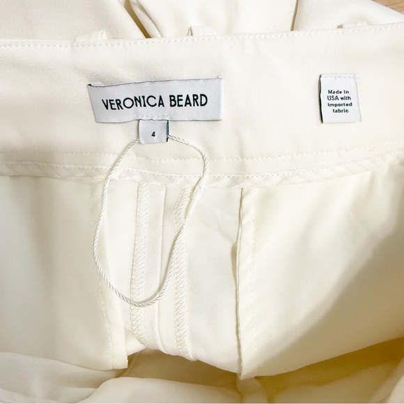 NWOT Veronica Beard Lagarde Wide Leg High Rise Cream Pleated Pants Size 4 $498 - Picture 9 of 13